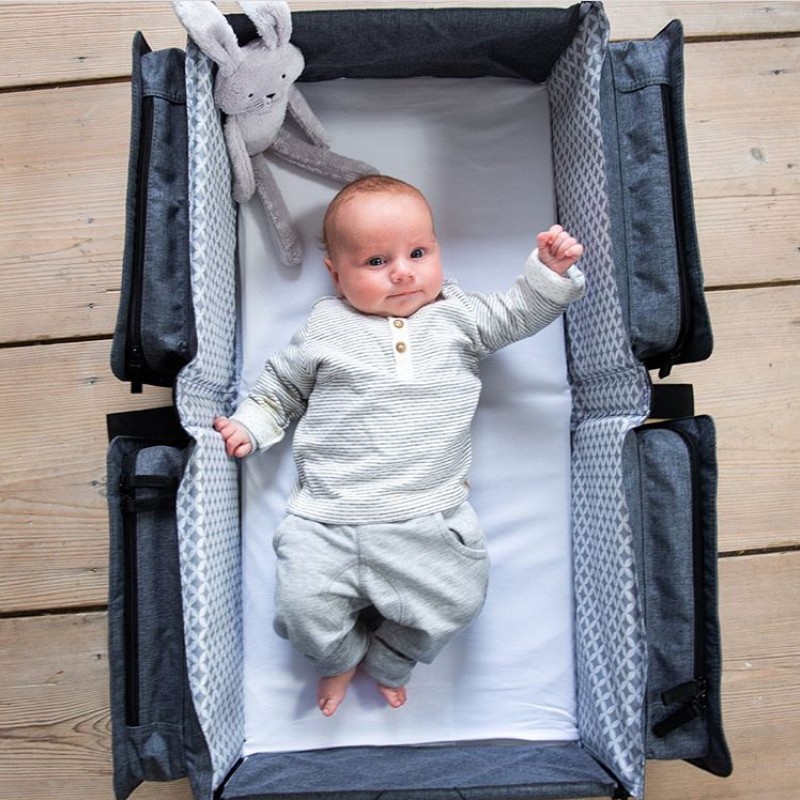 DOOMOO ΤΣΑΝΤΑ ΜΕΤΑΦΟΡΑΣ ΠΟΡΤ ΜΠΕΜΠΕ BABY TRAVEL GREY