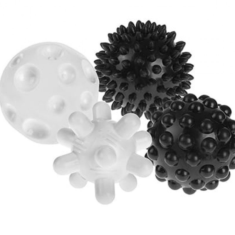 TULLO ΠΑΙΧΝΙΔΙ ΑΙΣΘΗΣΕΩΝ  BLACK AND WHITE SENSORY BALLS 4 ΤΜΧ.