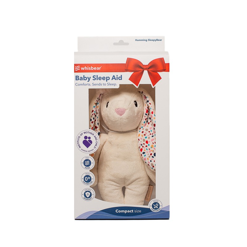 WHISBEAR HUMMING SLEEPY BUNNY CREAM ΜΕ ΡΟΖ ΗΧΟΥΣ