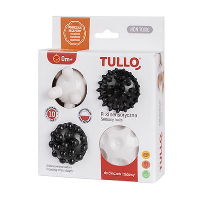 TULLO ΠΑΙΧΝΙΔΙ ΑΙΣΘΗΣΕΩΝ  BLACK AND WHITE SENSORY BALLS 4 ΤΜΧ.